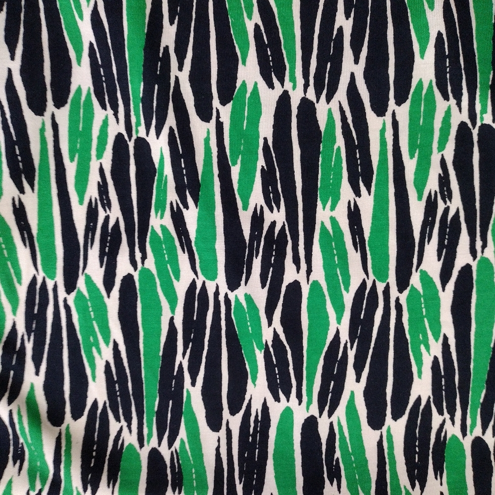 Diane Von Furstenberg Silk Jillia Wrap Dress Size 4 Green Black White DVF Dress - Picture 6 of 10